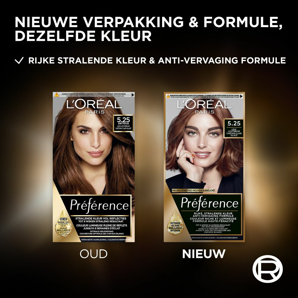 L'Oréal Préférence Permanente Haarkleuring 5.25 IJzig Lichtbruin