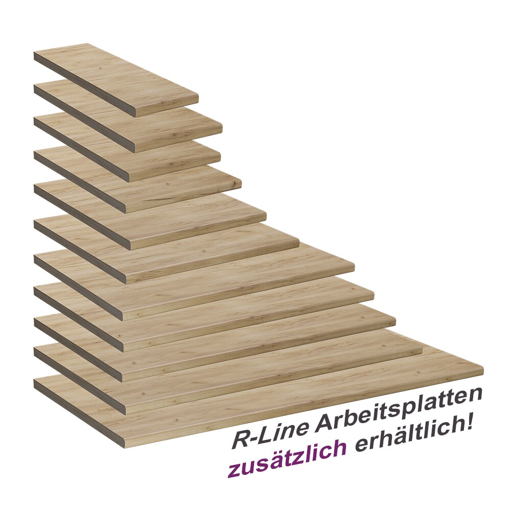 Vicco Küchenarbeitsplatte R-Line Eiche 114 cm