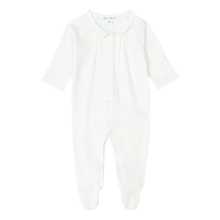 Tartine et Chocolat Pyjama à Pieds Coton Bio Ajouré | Ecru