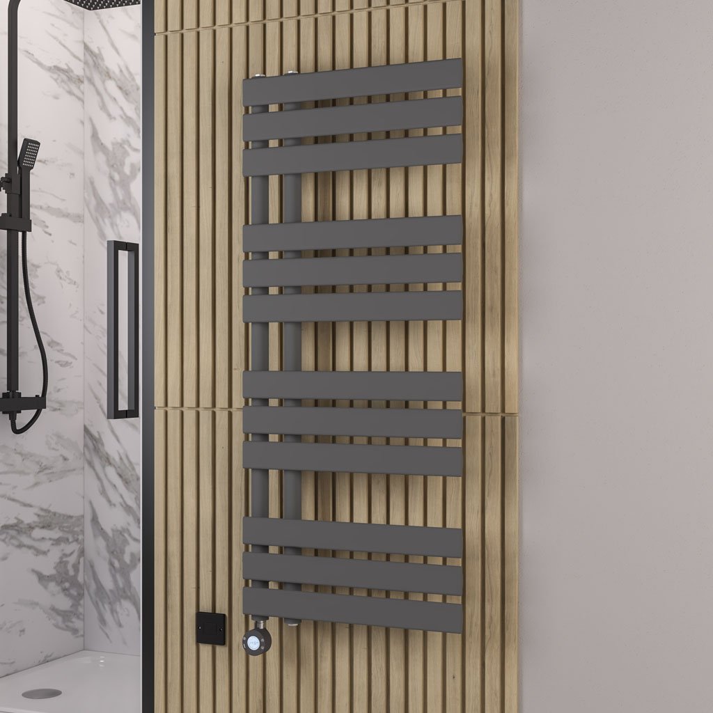 Eastbrook Brockworth elektrische handdoekradiator 50x120cm 700W antraciet mat