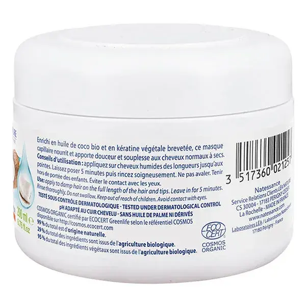 Natessance Masque Capillaire Coco et Kératine Bio 200ml