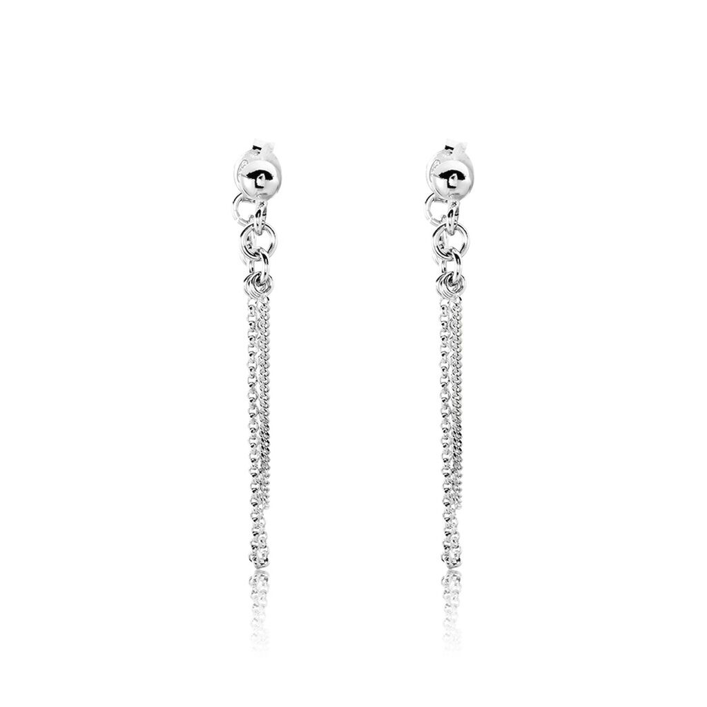 Boucles D'oreilles Pendantes Argent Blanc Novia