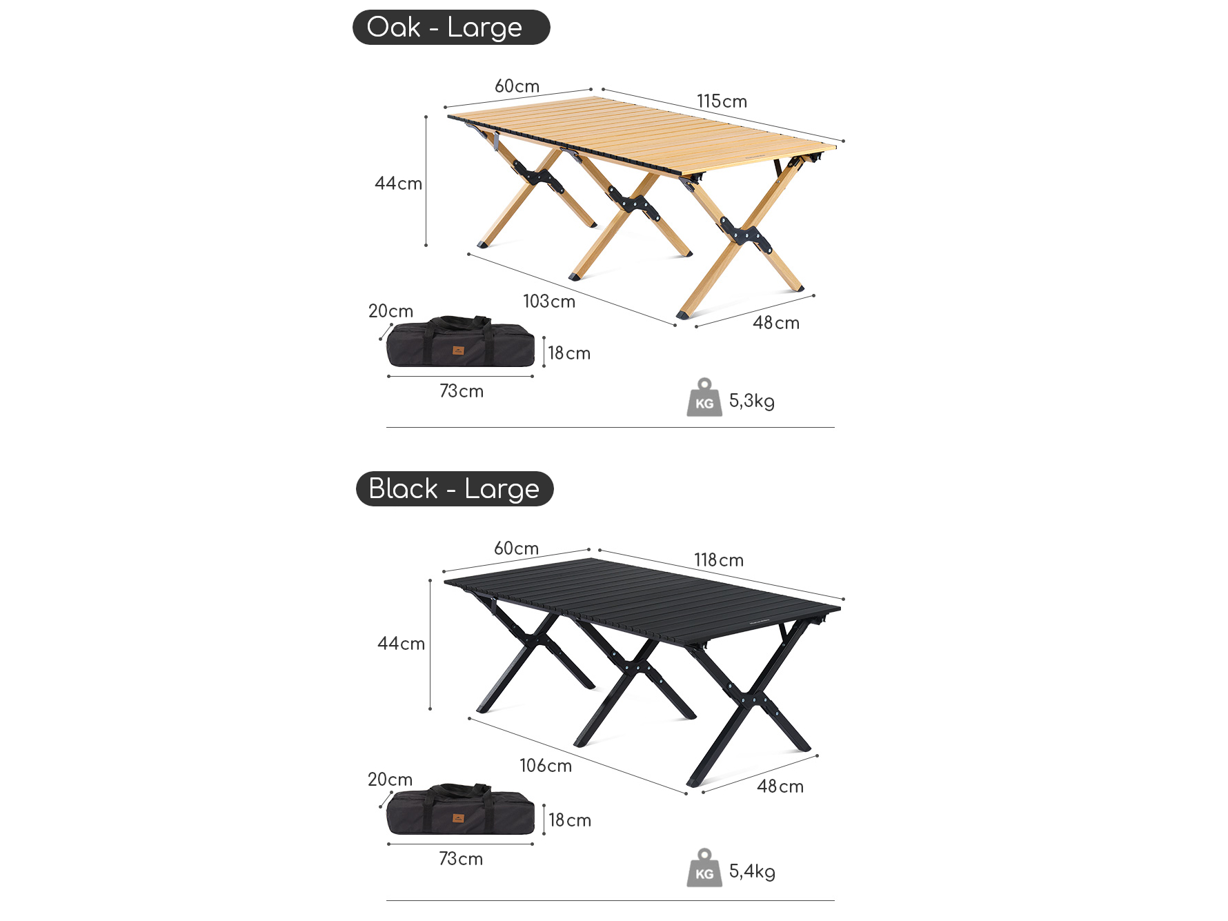 Naturehike L campingtafel - Black