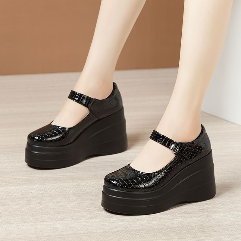Obelie - Mary Jane pumps met plateauzool en sleehak
