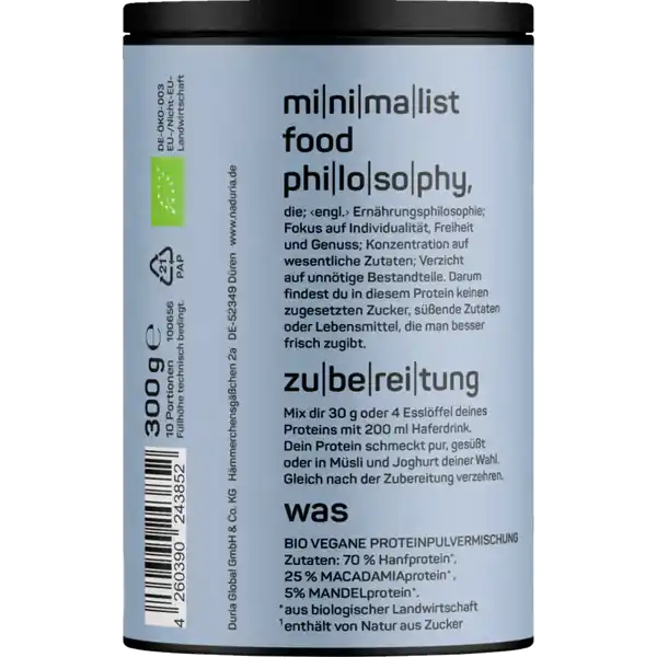 Bio Protein Vegan Pur ungesüßt