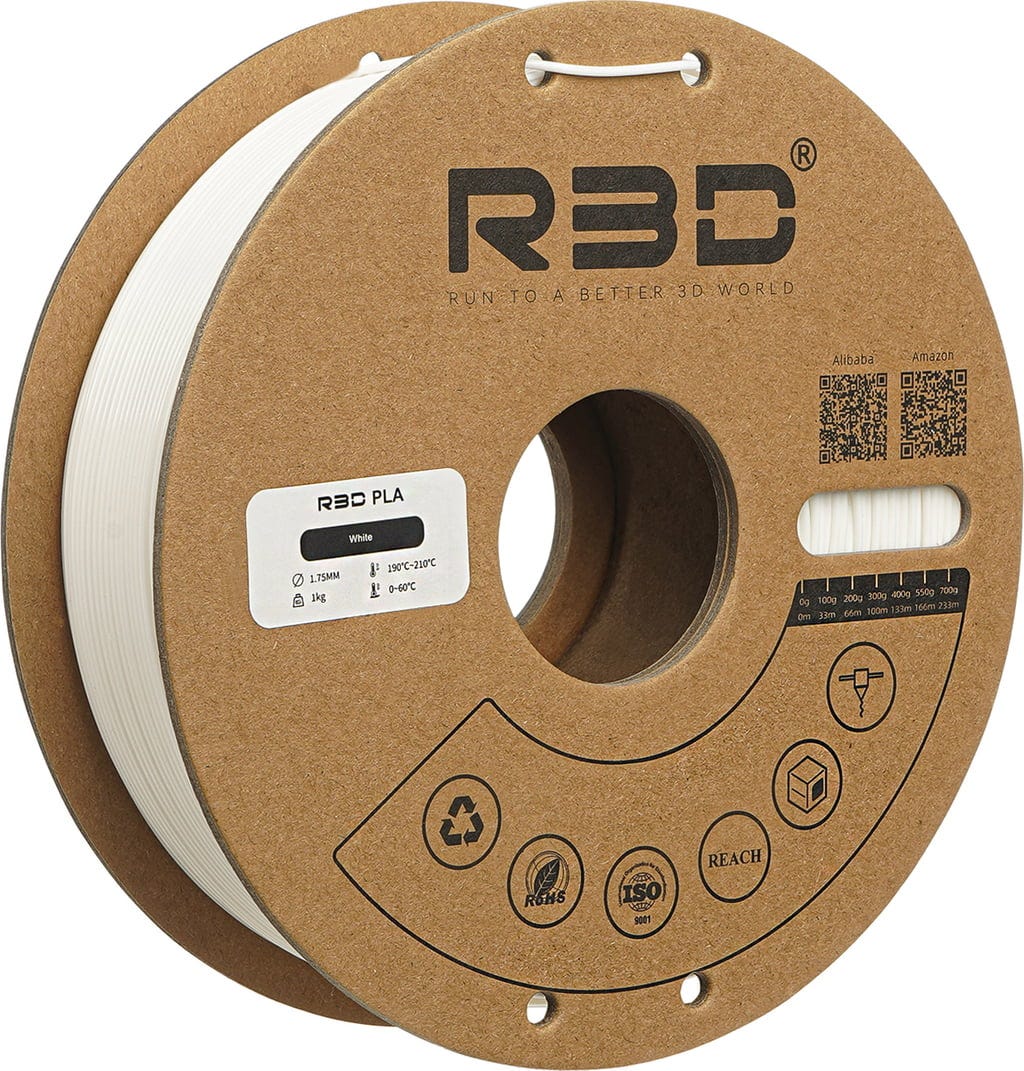 R3D  PLA White, 1.75 mm / 1000 g    Günstiges PLA-Filament in Weiß
