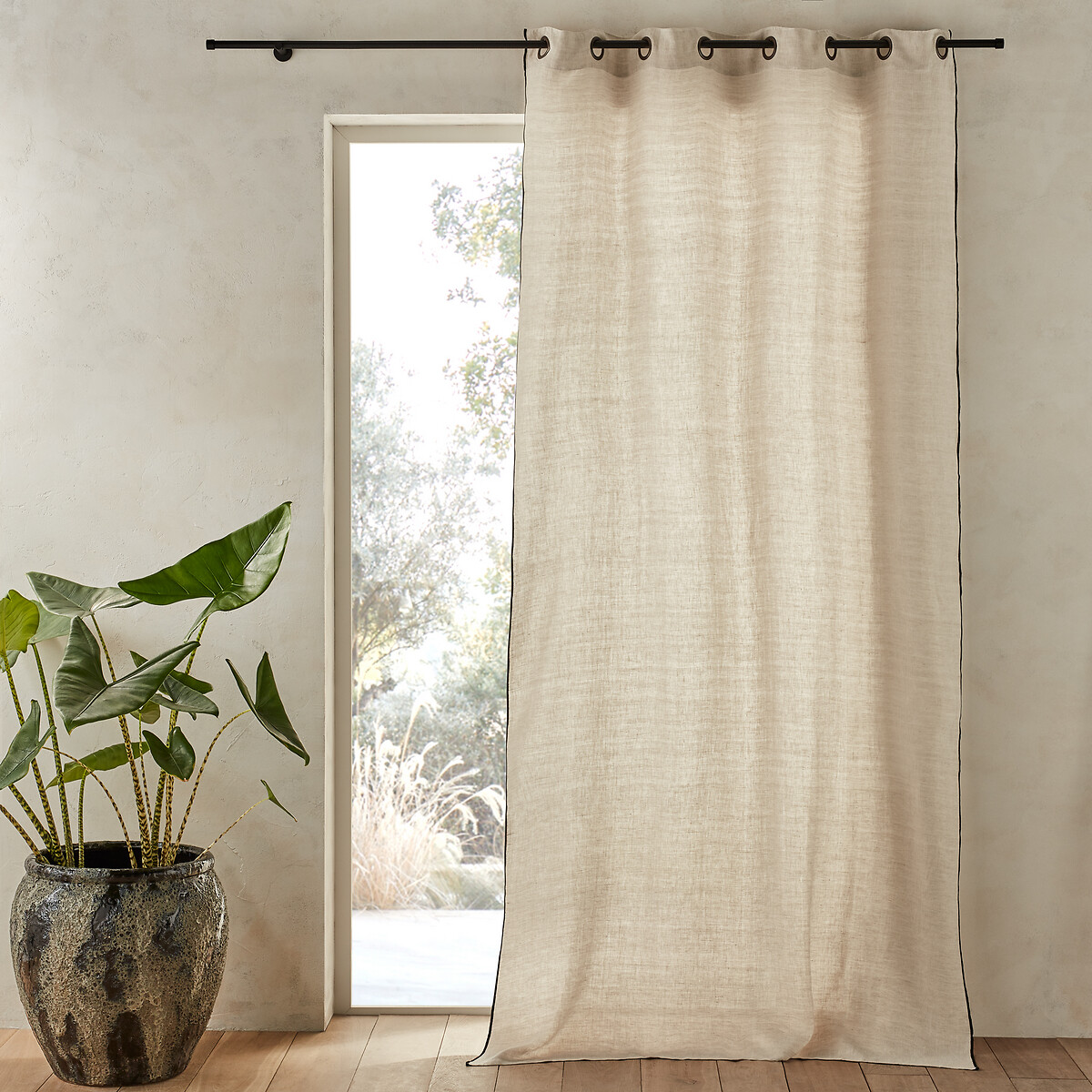 AM.PM<br>Cortina em linho chambray, Bombaya