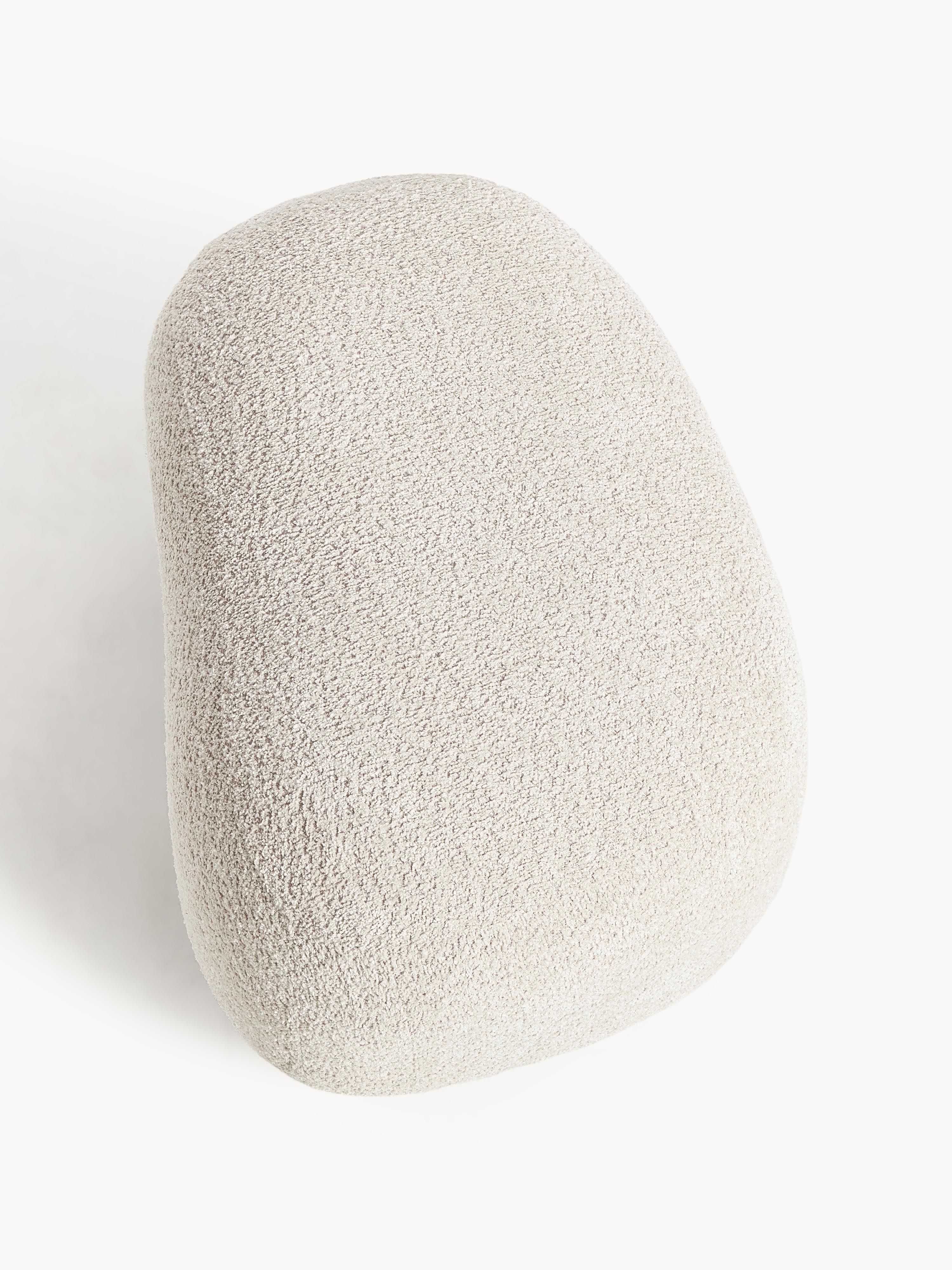 Poef Alba uit teddy-bouclé