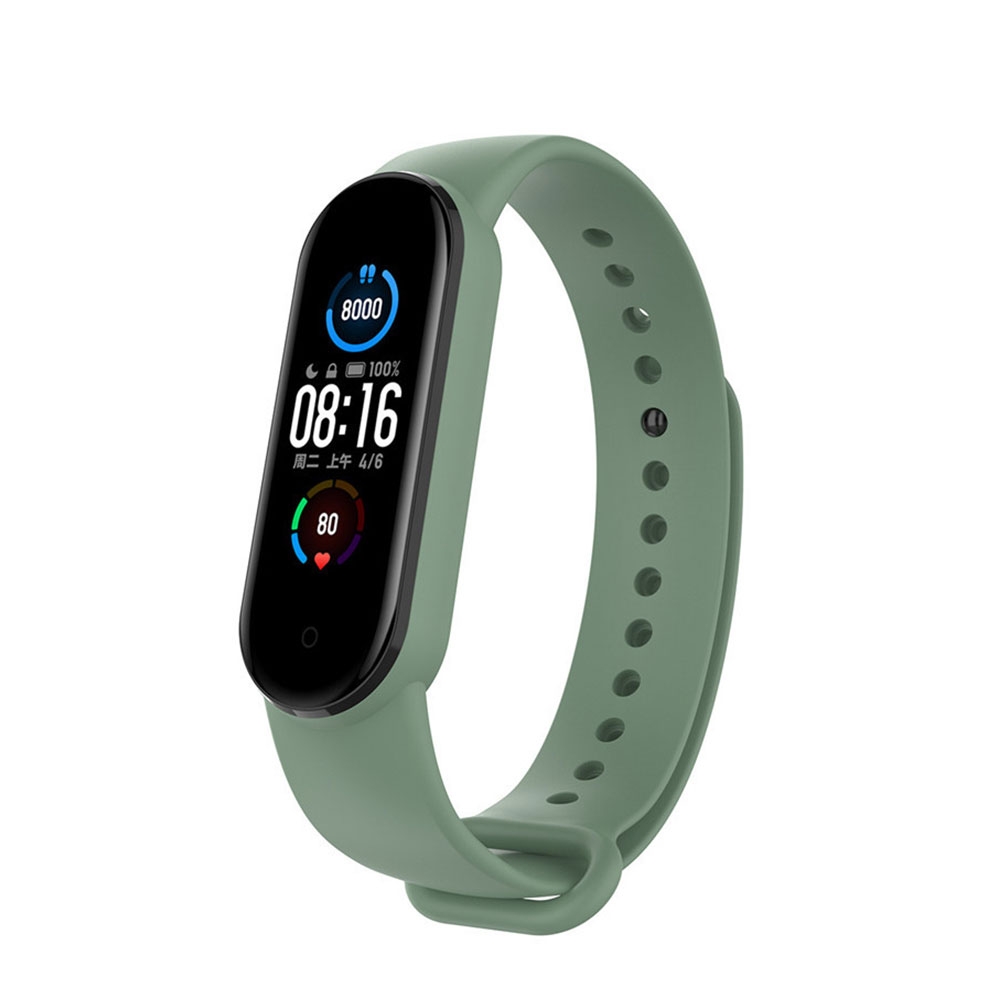 (Gr. S) Xiaomi Mi Band 6 / Mi Band 5 Silikon Sport Armband (Gelenkumfang 150-220mm) - Grau / Grün