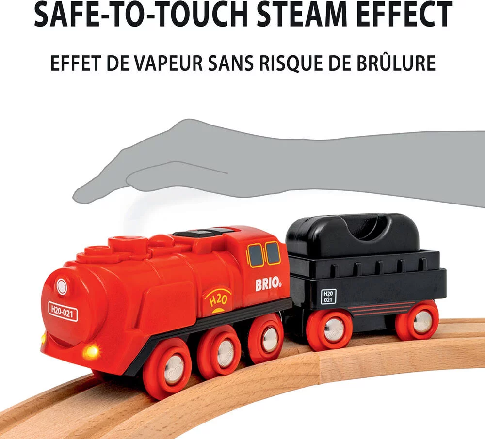 BRIO 7312350360172 - CIRCUIT LOCOMOTIVE A PILES A VAPEUR