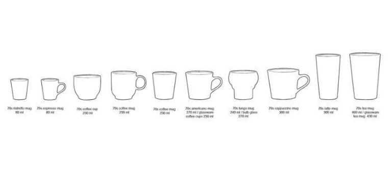 HKliving 70's Ceramic koffiekop set van 4 java