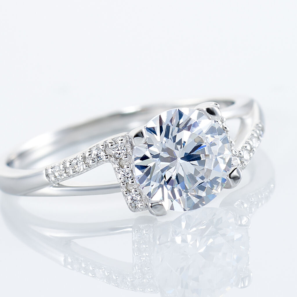 Bague Conception Argent Blanc Oxyde De Zirconium