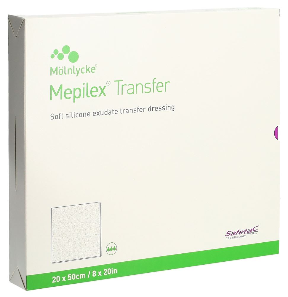 MEPILEX Transfer Safetac Wundauflage<br>4 Stück, 20x50cm, Silikon
