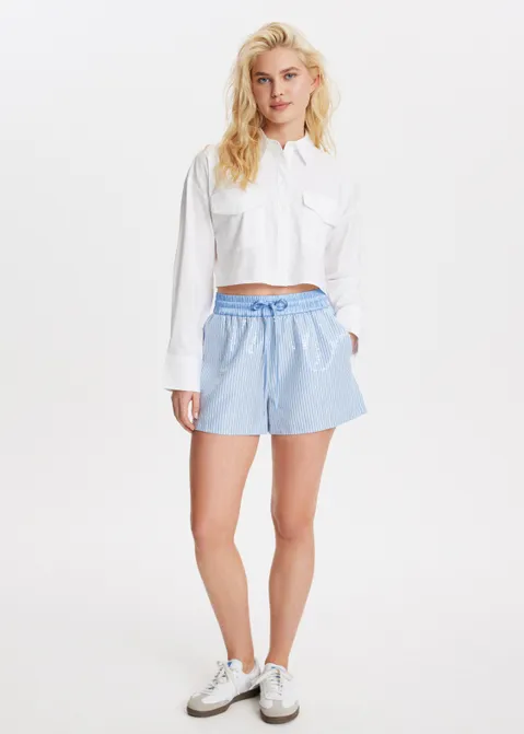 Cropped blouse wit (WIT)