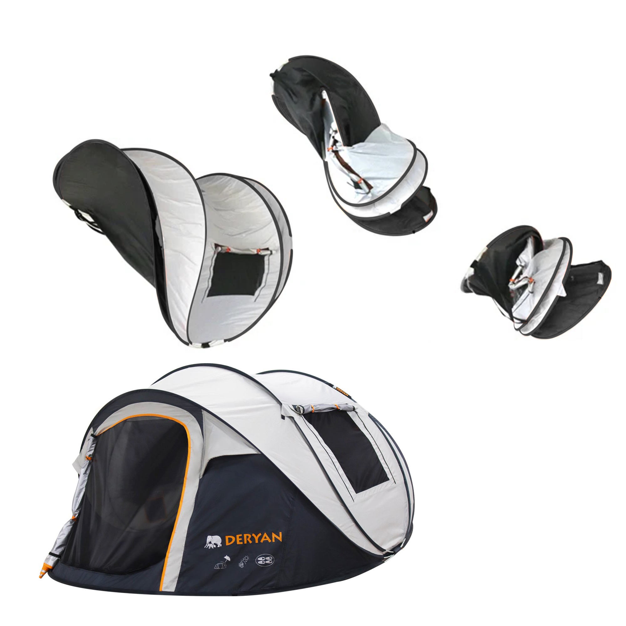 Deryan 4-persoons 2000MM Luxe Pop Up Tent