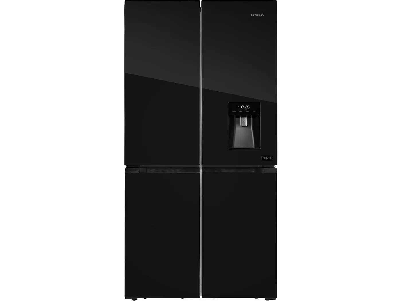 Concept LA8891BC, Fritstående, Fransk dør, Sort, LED, 560 L, SN-T