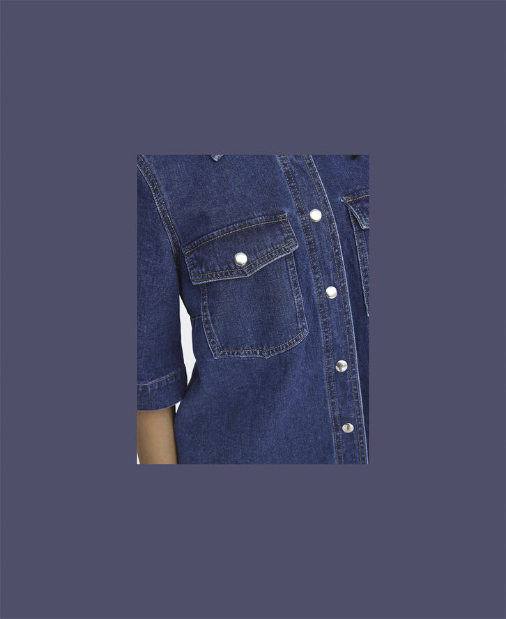 ONLY ONLBELLE S/S BUTTON DRESS DNM GUA N Dark blue denim