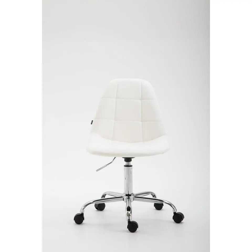 CLP Bureaustoel Reims chroom Frame - Kunstleer - wit