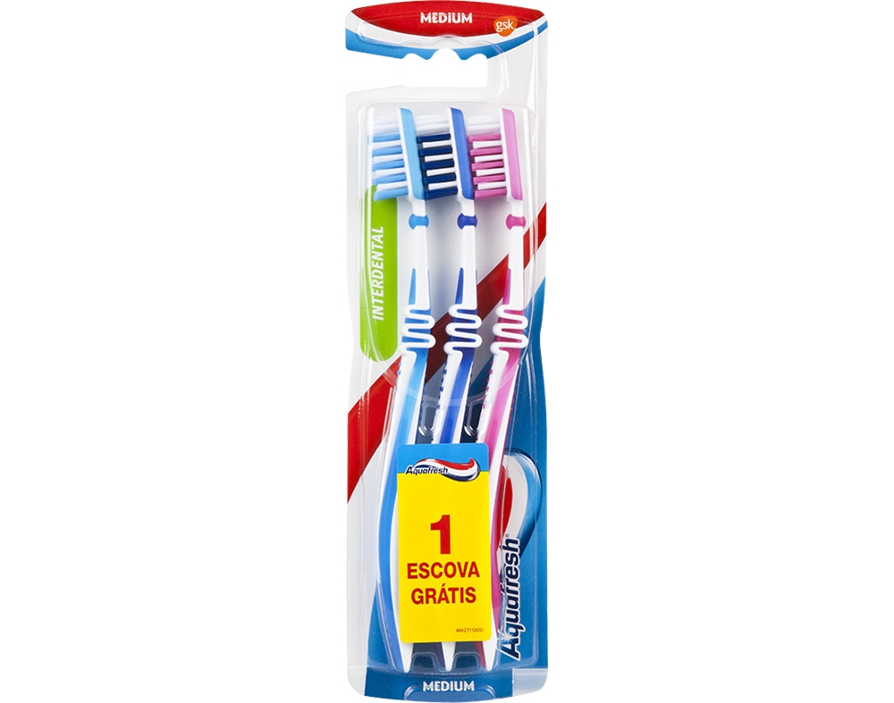 Escova de Dentes Interdental Aquafresh 2 1 Grátis