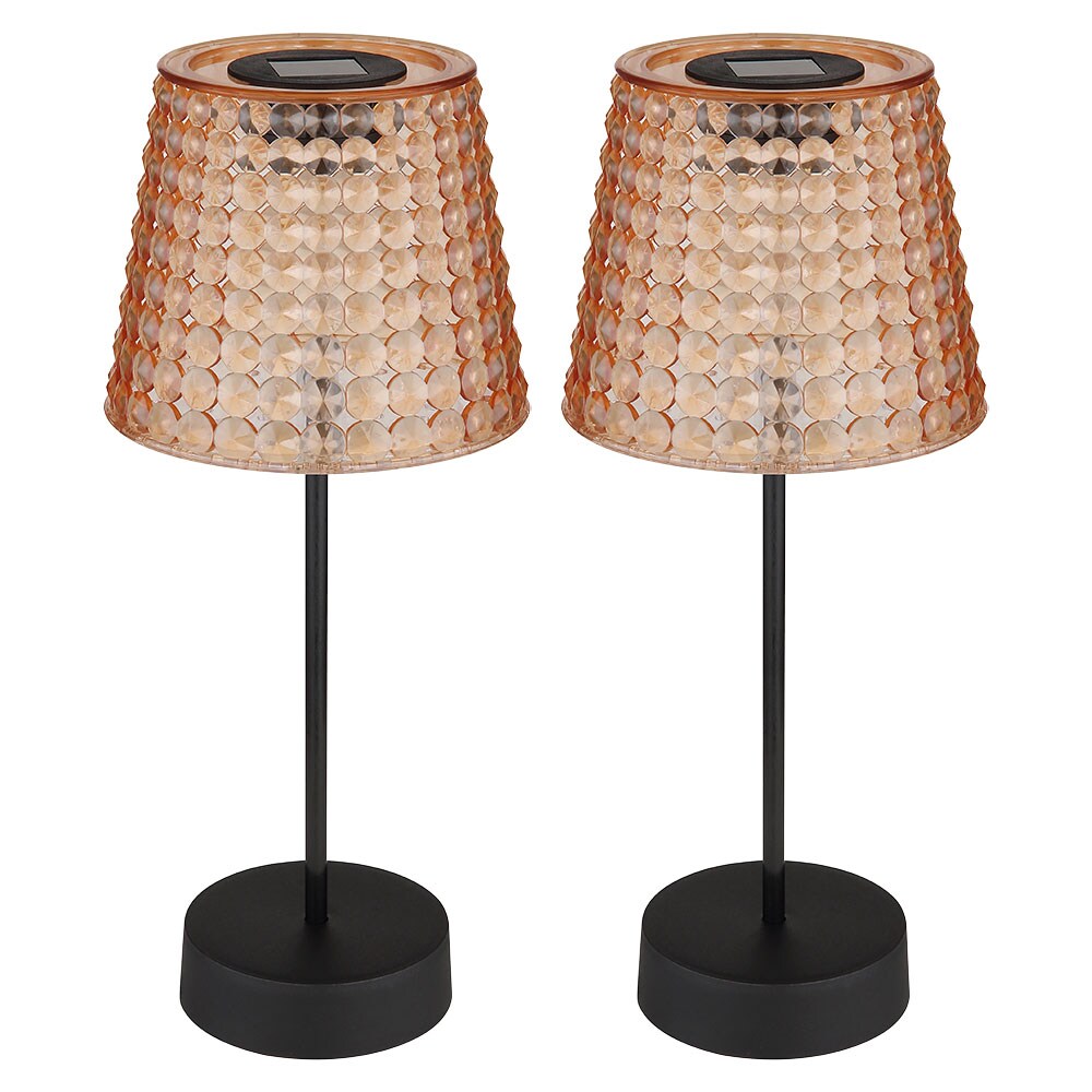 2er Set LED Solarleuchte, Tischlampe, Kristalloptik, H 29cm
