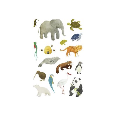 Maildor - 4 feuilles gommettes animaux en voie de disparition