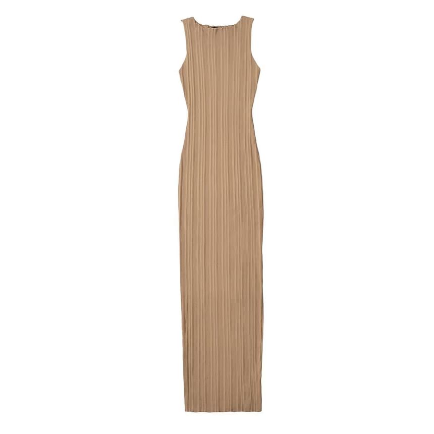 Sundine - Mouwloze geribbelde midi-jurk