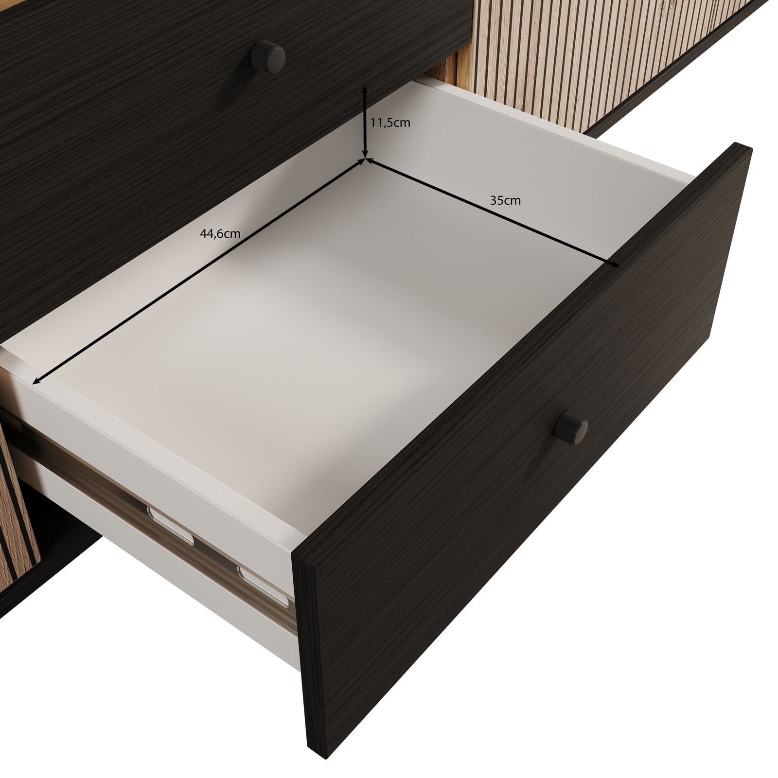 Meubella - TV-Meubel Charles - Eiken - 208 cm