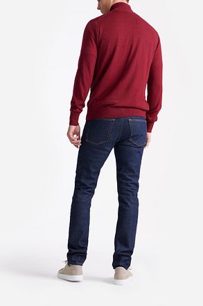 King Essentials The Michael Half Zip Pull Merino Rood KM111030003-R001T kopen