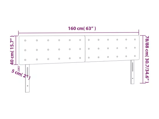 Têtes de lit 2 pcs Rose 80x5x78/88 cm Velours