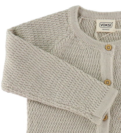 Voksi Cardigan - Wolle - Muschel Sand