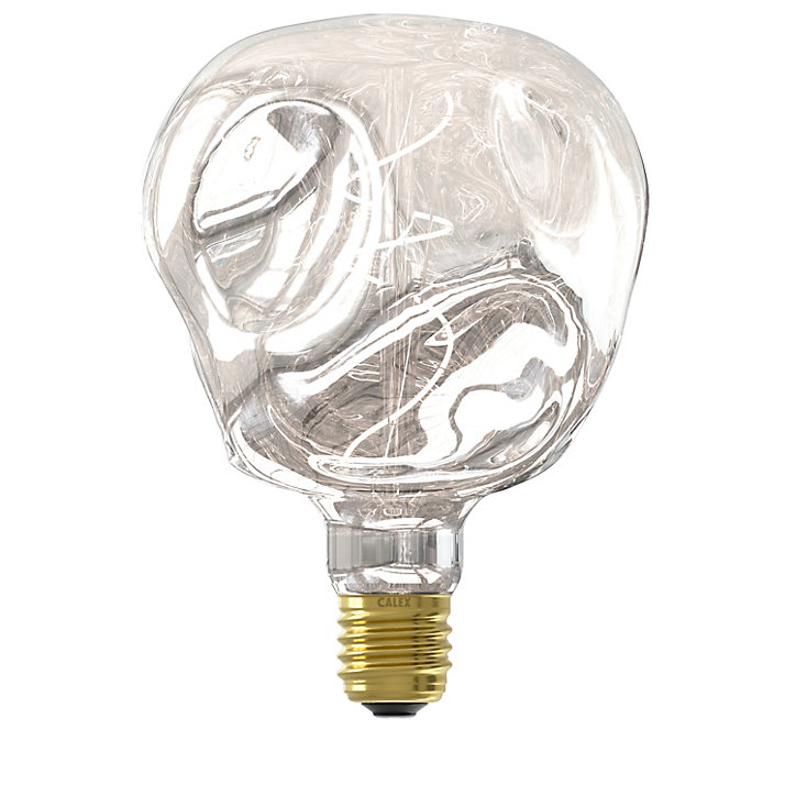 Ampoule LED à filament spirale Calex E27 globe 75lm blanc chaud argent métallisé