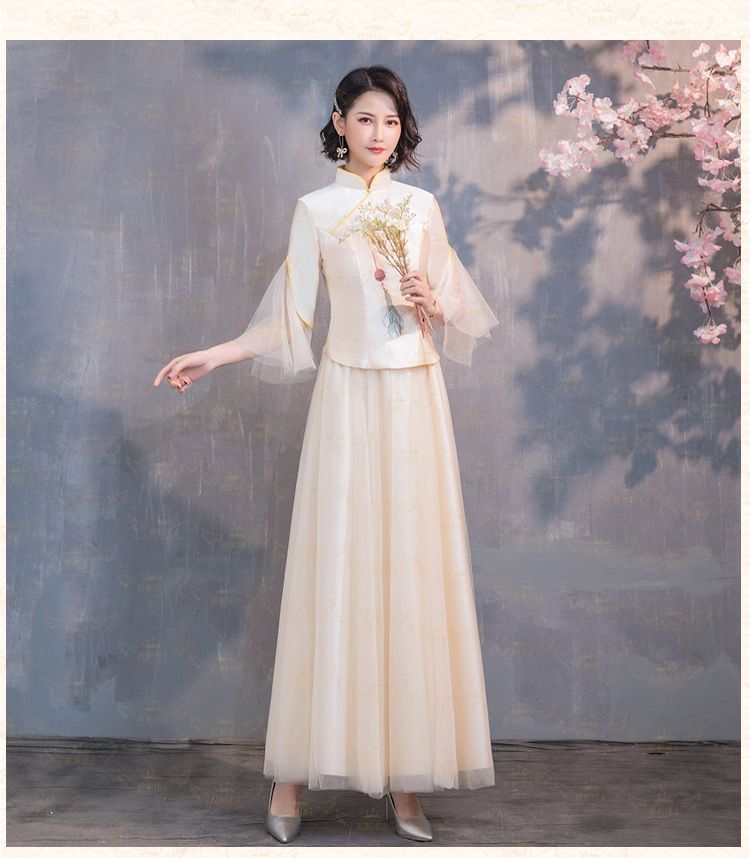 Destine - Geborduurde, uitlopende Chinese traditionele trouwjurk
