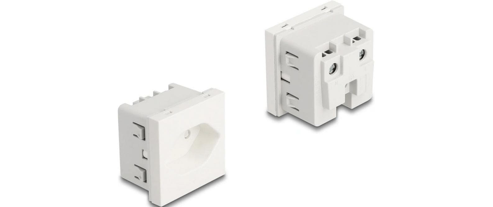 UP-Steckdose Easy 45 T13Delock Easy 45 Schutzkontakt-Steckdose T13 Schweiz 45 x 45 mm