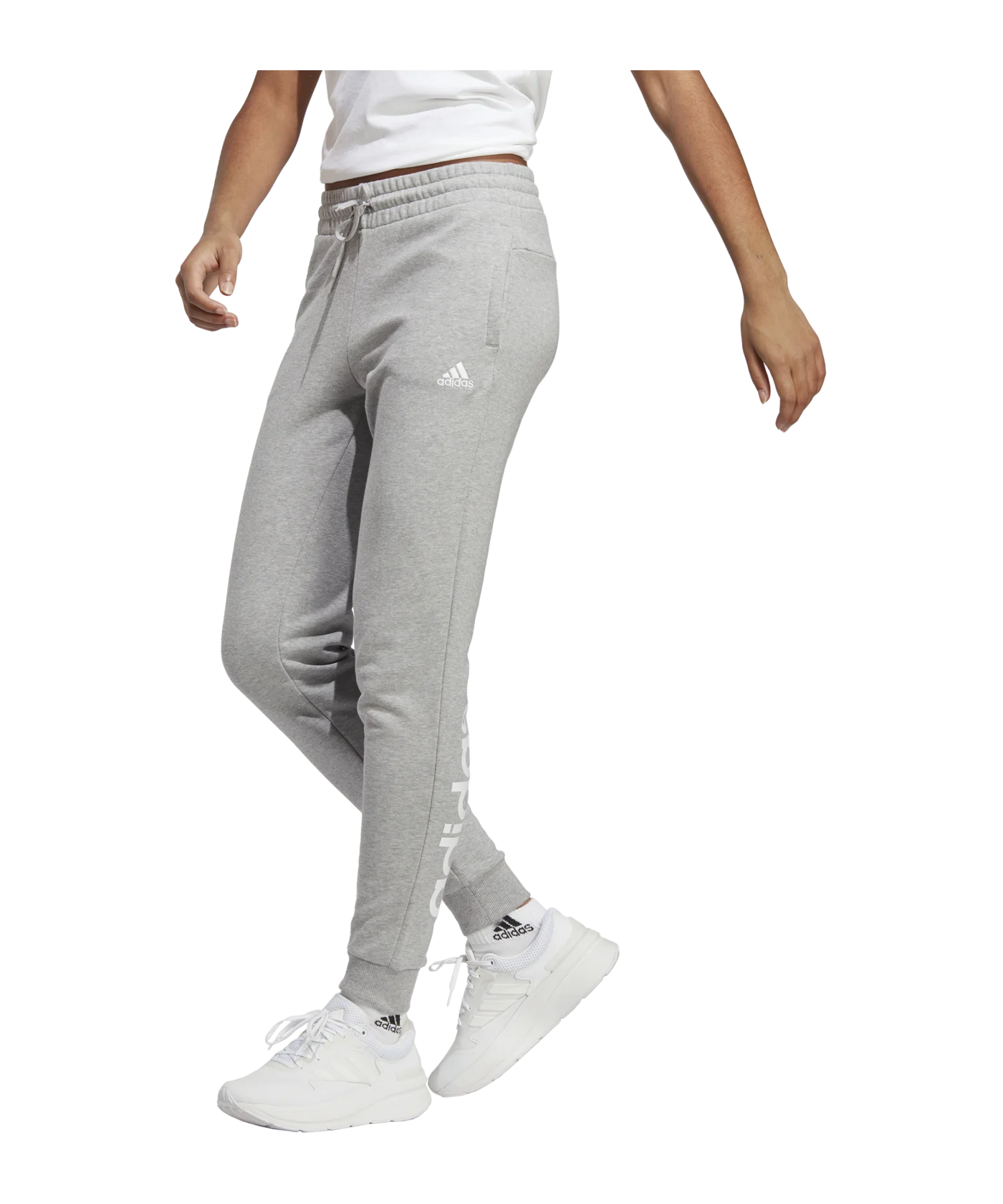 adidas Essentials Linear French Terry Cuffed Pants Grey