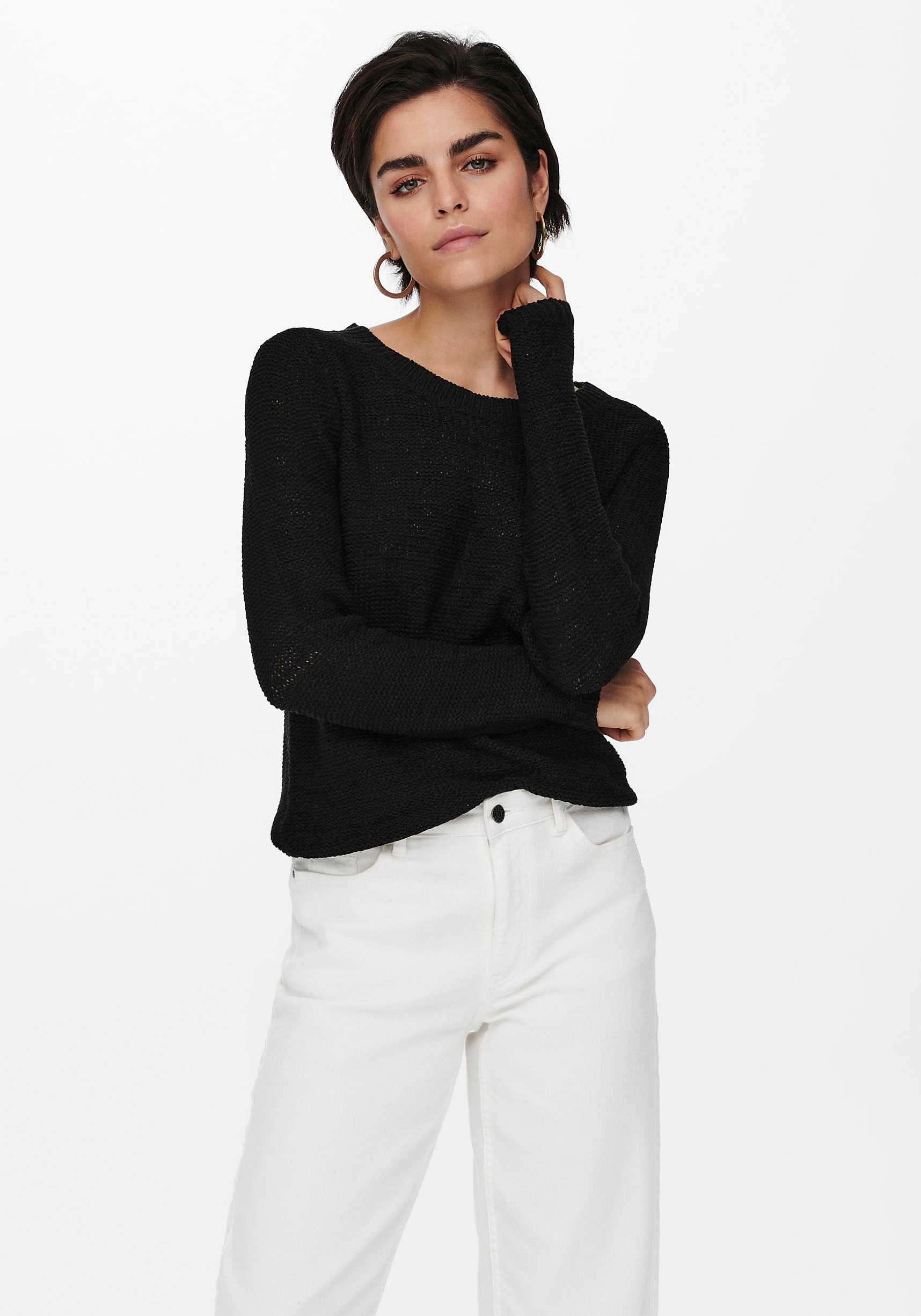 ONLY Strickpullover »ONLGEENA XO L/S PULLOVER KNT NOOS«, mit Rundhalsausschnitt