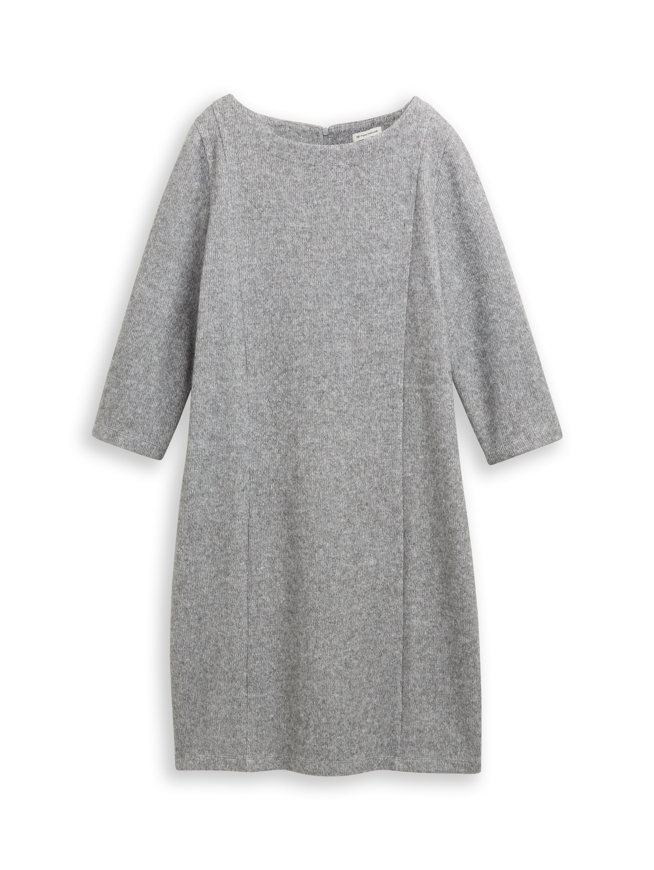 TOM TAILOR Strickkleid Ohne Taschen 3/4-Arm, Midi-Länge