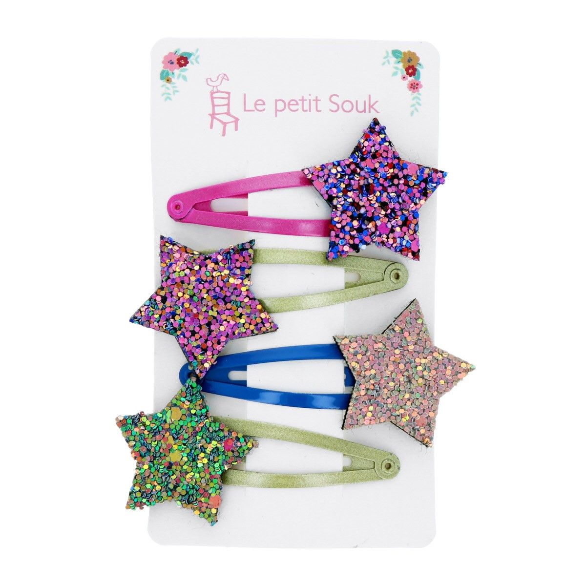 Lot de 4 barrettes étoiles pailletées Le petit Souk