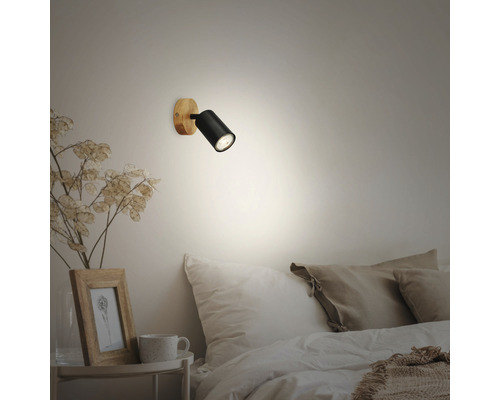 Plafondspot, 1-lichts, H 8,5 cm, zwart