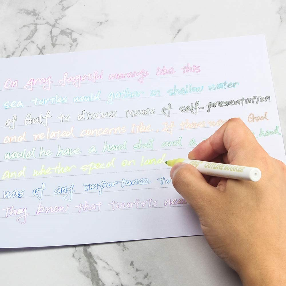(20er Set) Wasserfeste Magic Glitzer Stifte Outline Marker Umriss Zauberstift