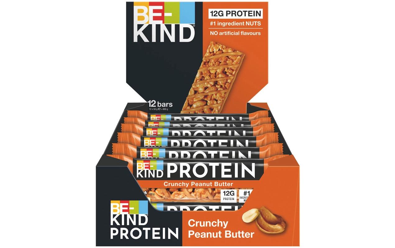 Riegel Protein Crunchy Peanut Butter 12 x 50 gDie Mischung aus cremiger Erdnussbutter und knusprigen ganzen Erdnüssen für einen leckeren pflanzlichen Eiweisskick