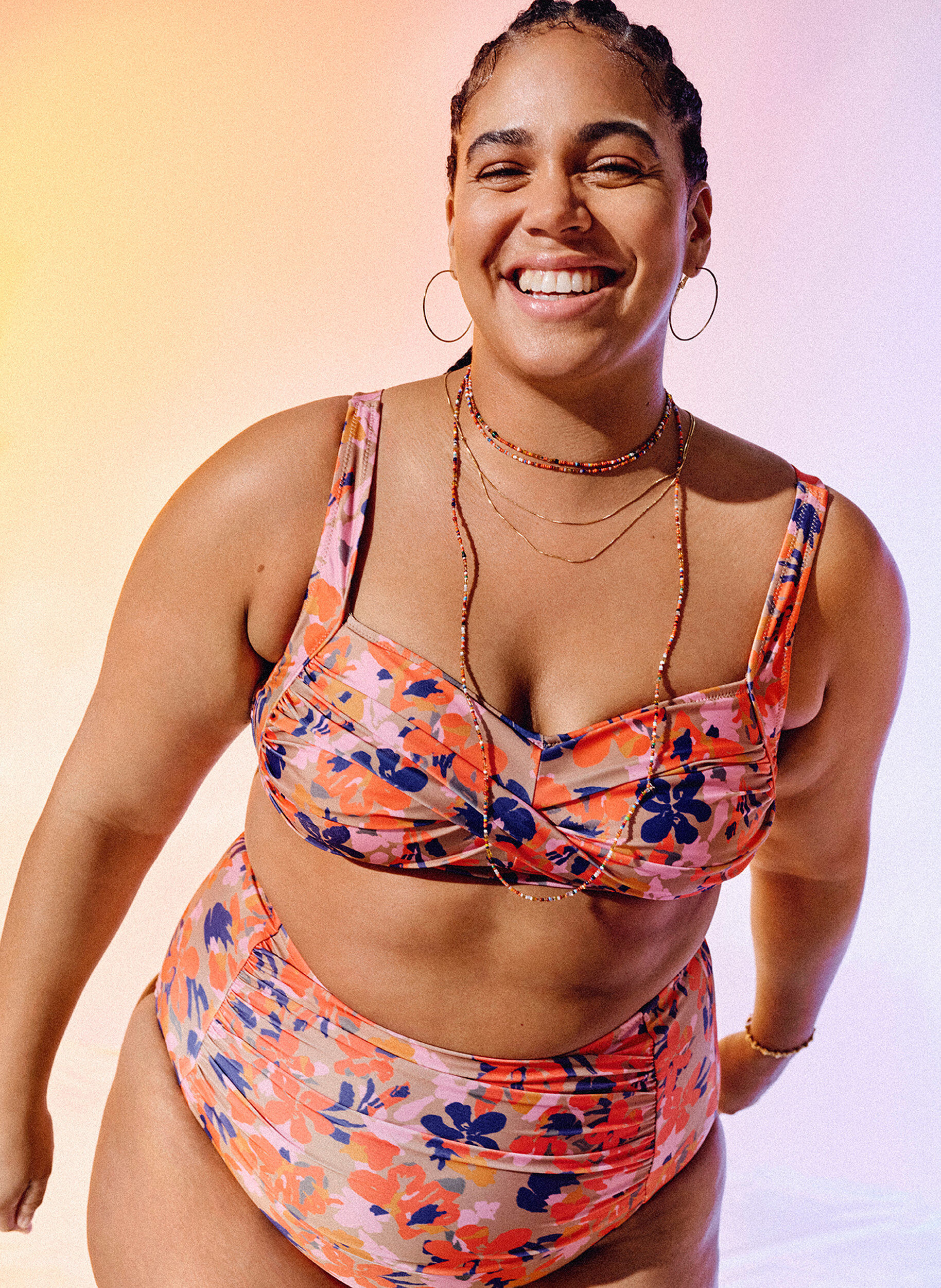 Printet bikini overdel