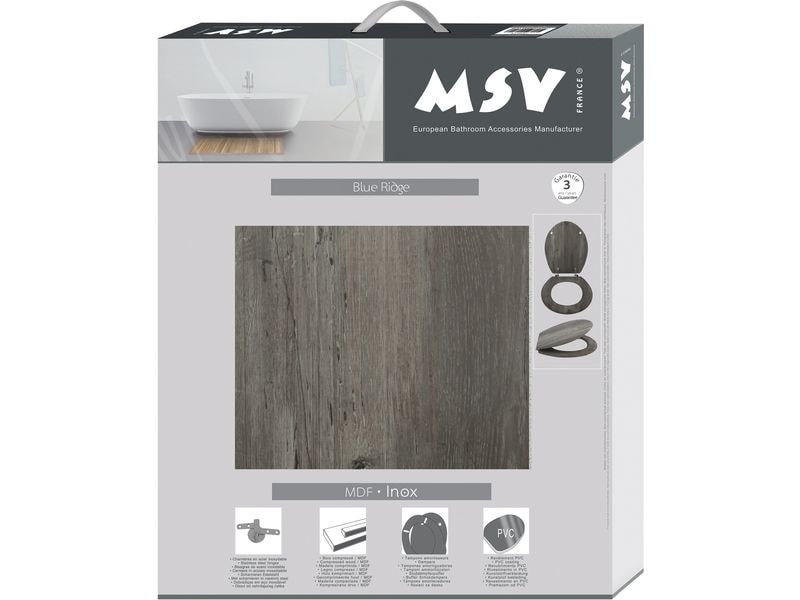 MSV Toilettensitz Blue Ridge Braun Toilettensitz mit rutschfesten Noppen