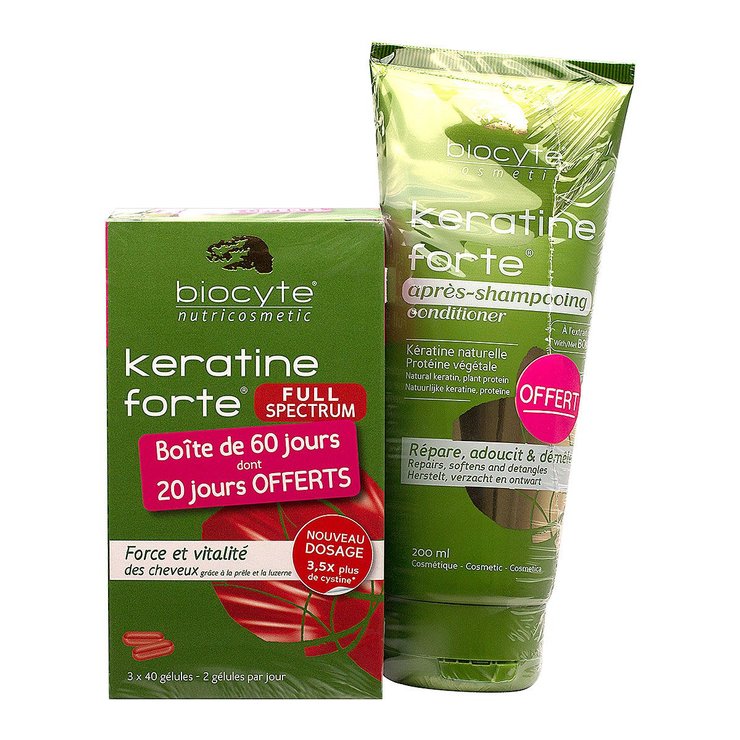 Keratine Forte 120 gélules + shampooing 200ml offert
