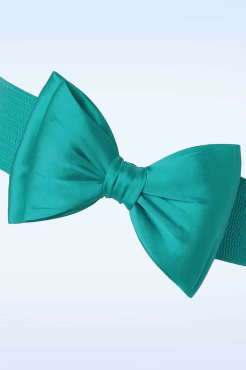 Banned Retro Wauw met de strikriem in blauwgroen blauw