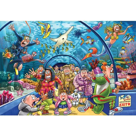Jumbo Spiele Puzzle - Wasgij Original 43: Aquarium Antics! 1000 Teile