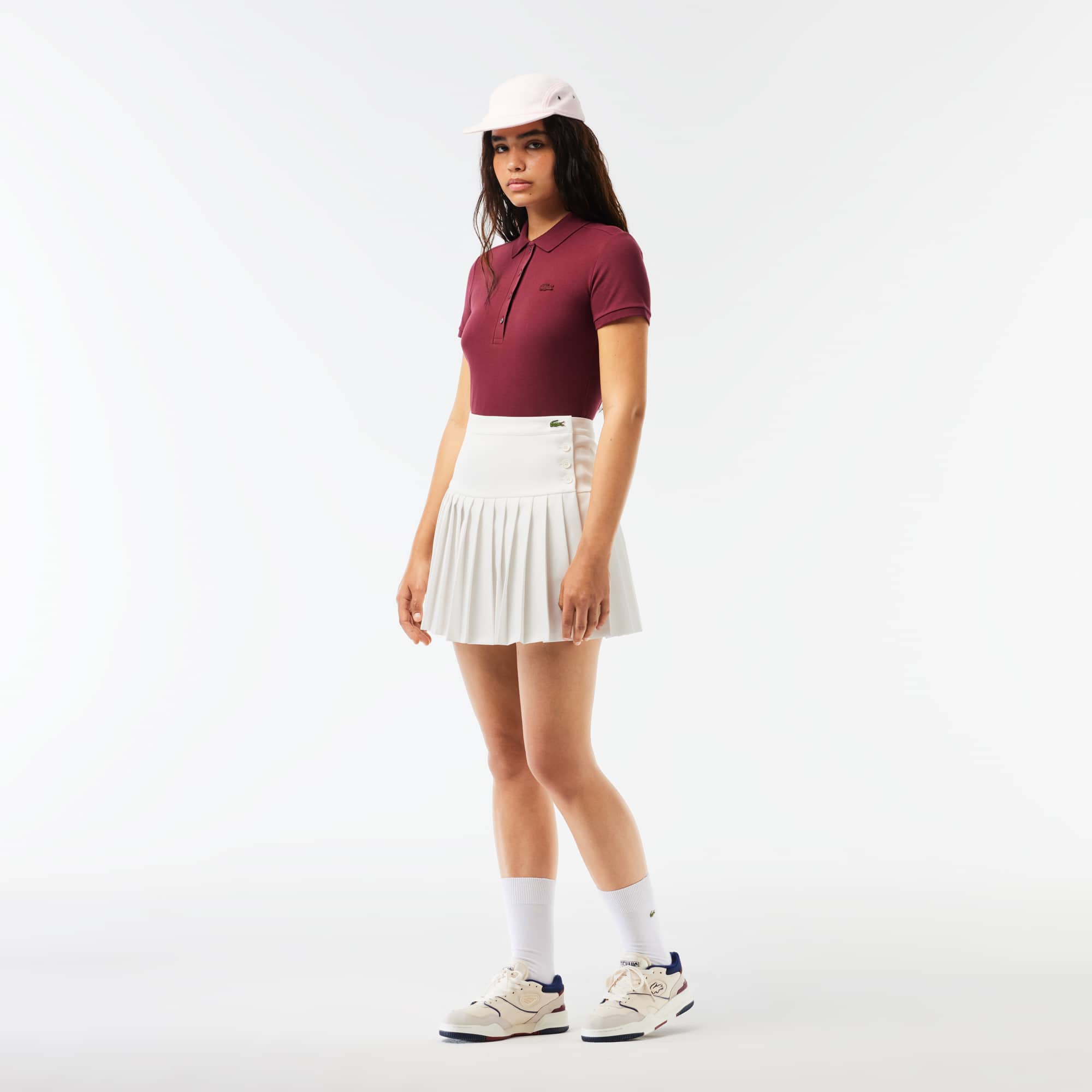 Sneakers Lineshot femme en cuir avec col en mesh Sneakers - Blanc - Lacoste - Femme