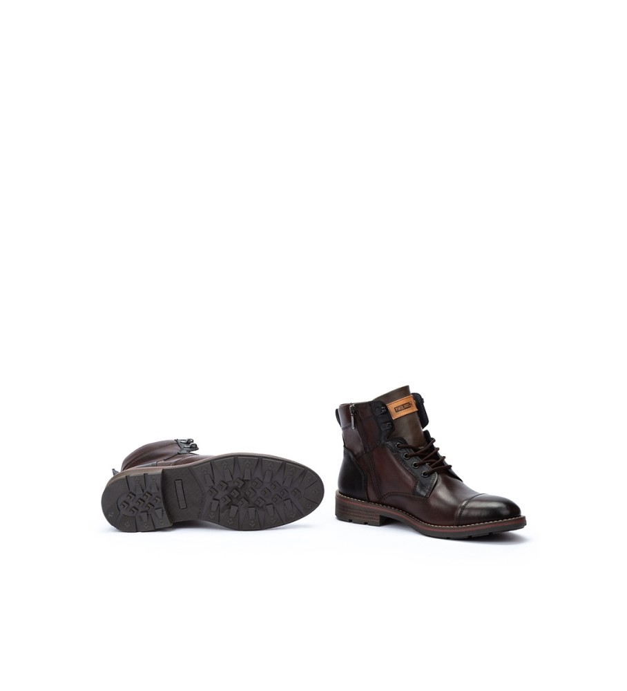 Botas de tornozelo Pikolinos York em couro marrom