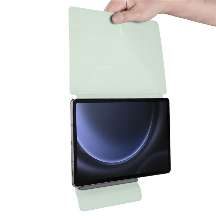 Samsung Galaxy Tab S10 Lite / S10 FE / Tab S9 FE / Tab S9 Smart Cover Leder Tasche Schutzhülle Magnetcover Origami Flip Case - Hellgrün