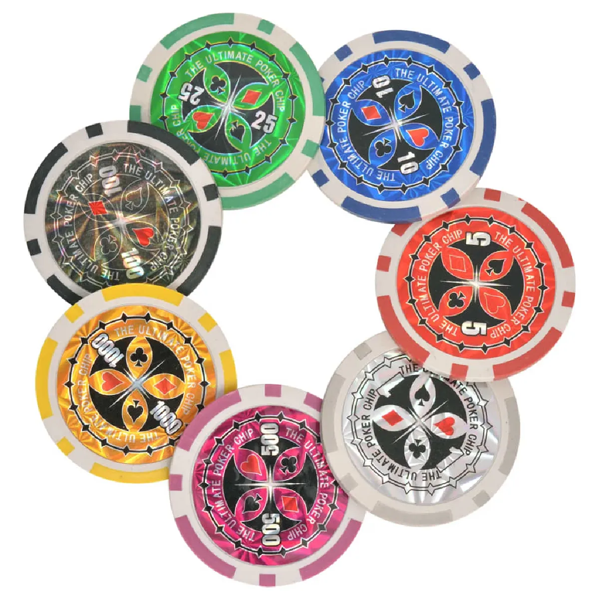 vidaXL Jeu de Poker/Blackjack 600 Jetons