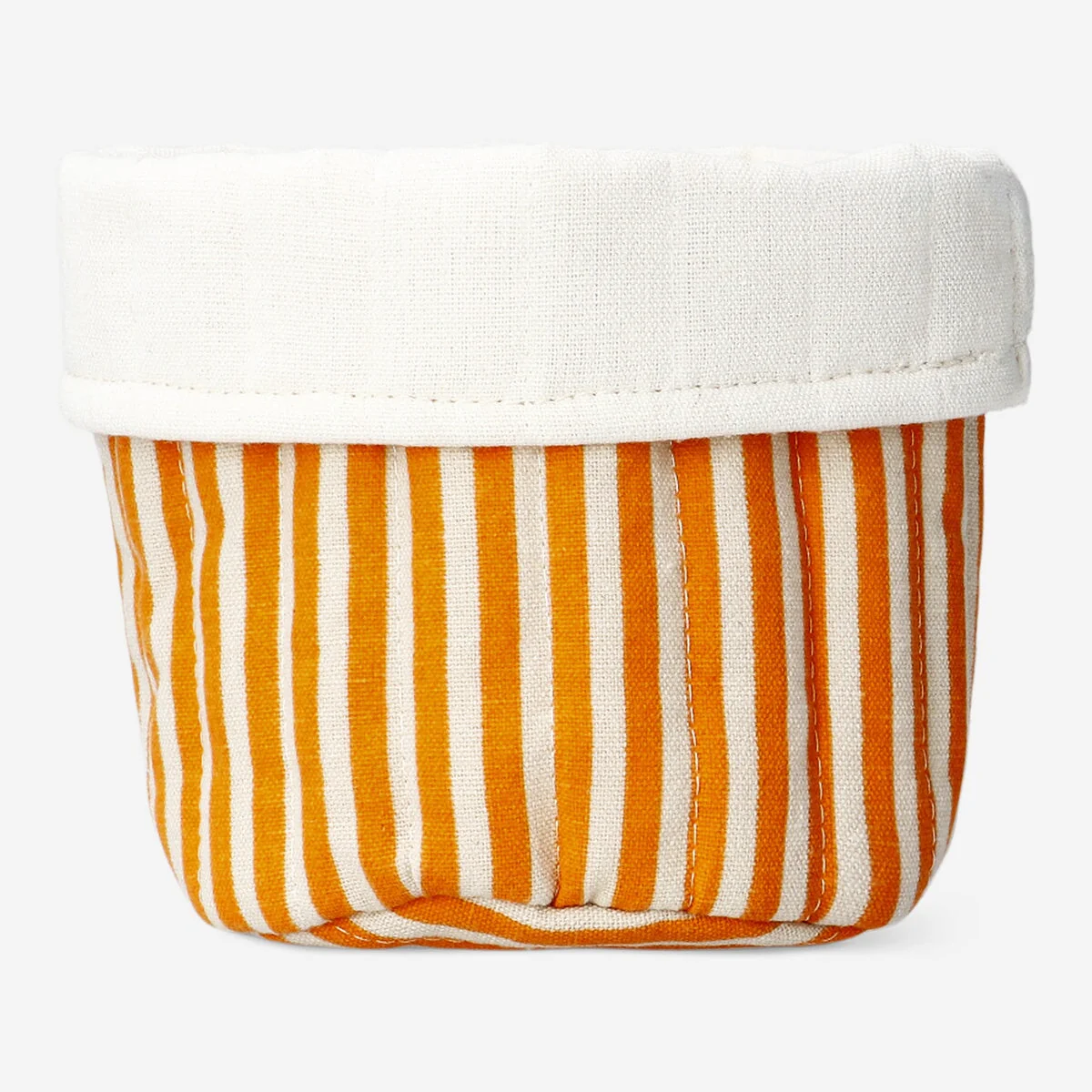 Opbevaringskurv med orange striber - 17 cm